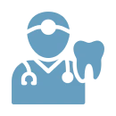 Dentist icon with tooth and stethoscope