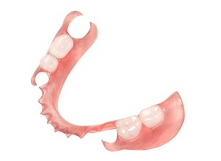 Pink partial denture with teeth